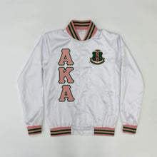 Load image into Gallery viewer, AKA White Bomber Jacket-Lightweight