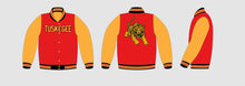 Load image into Gallery viewer, Tuskegee University Heavyweight Bomber Jacket - Red/Gold/Black

